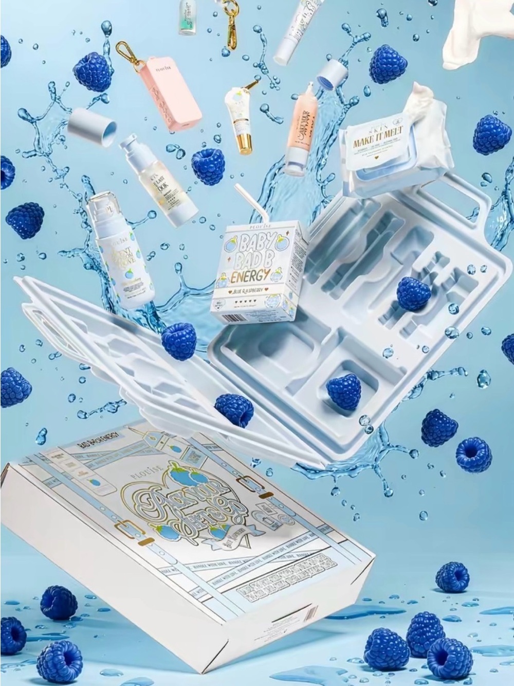 Blue Raspberry Beauty Box - Assorted Skincare & Makeup Kit